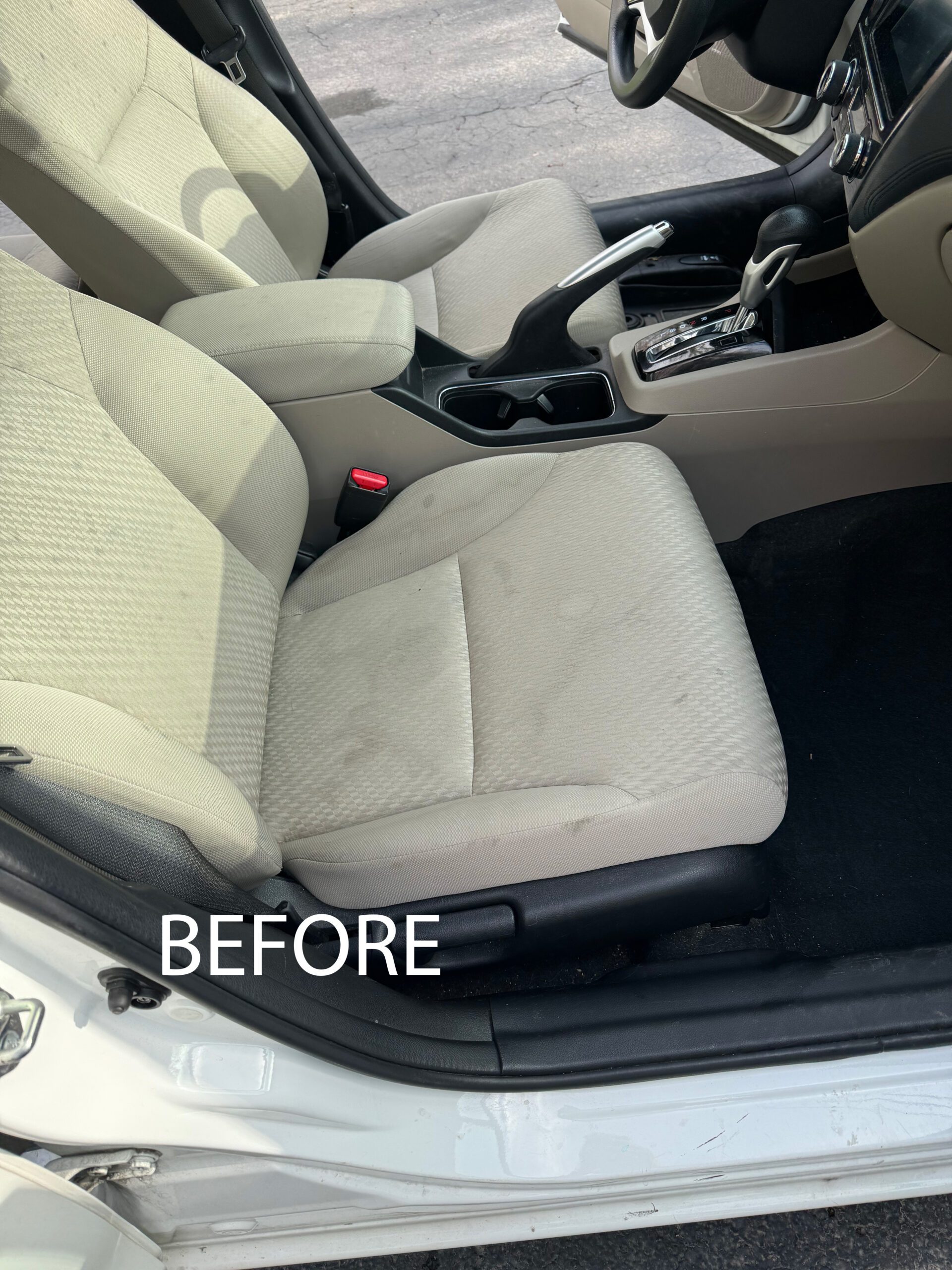 auto detailing upholstery before photo